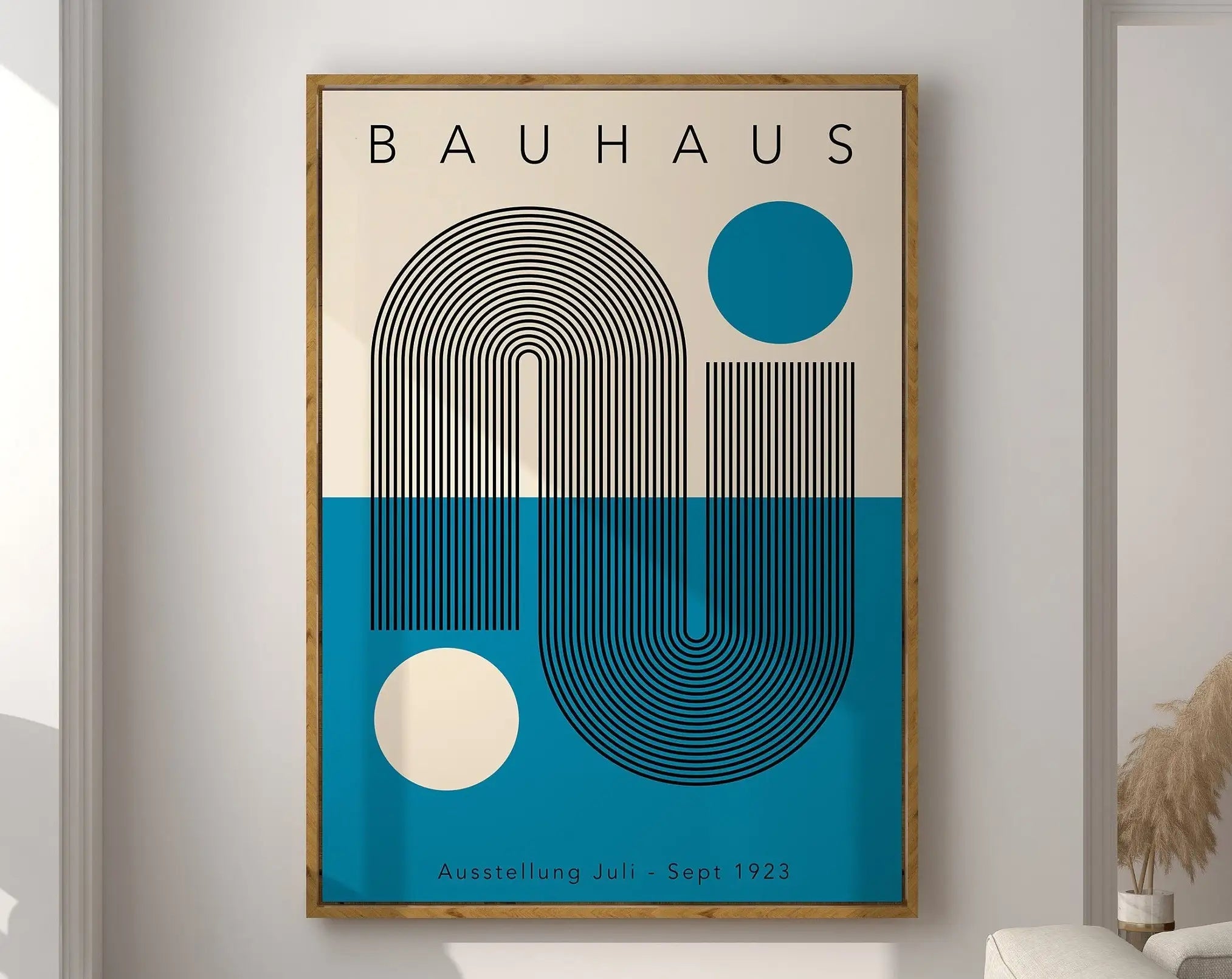 Geometric Bauhaus Canvas Print - Retro Mid Century Decor