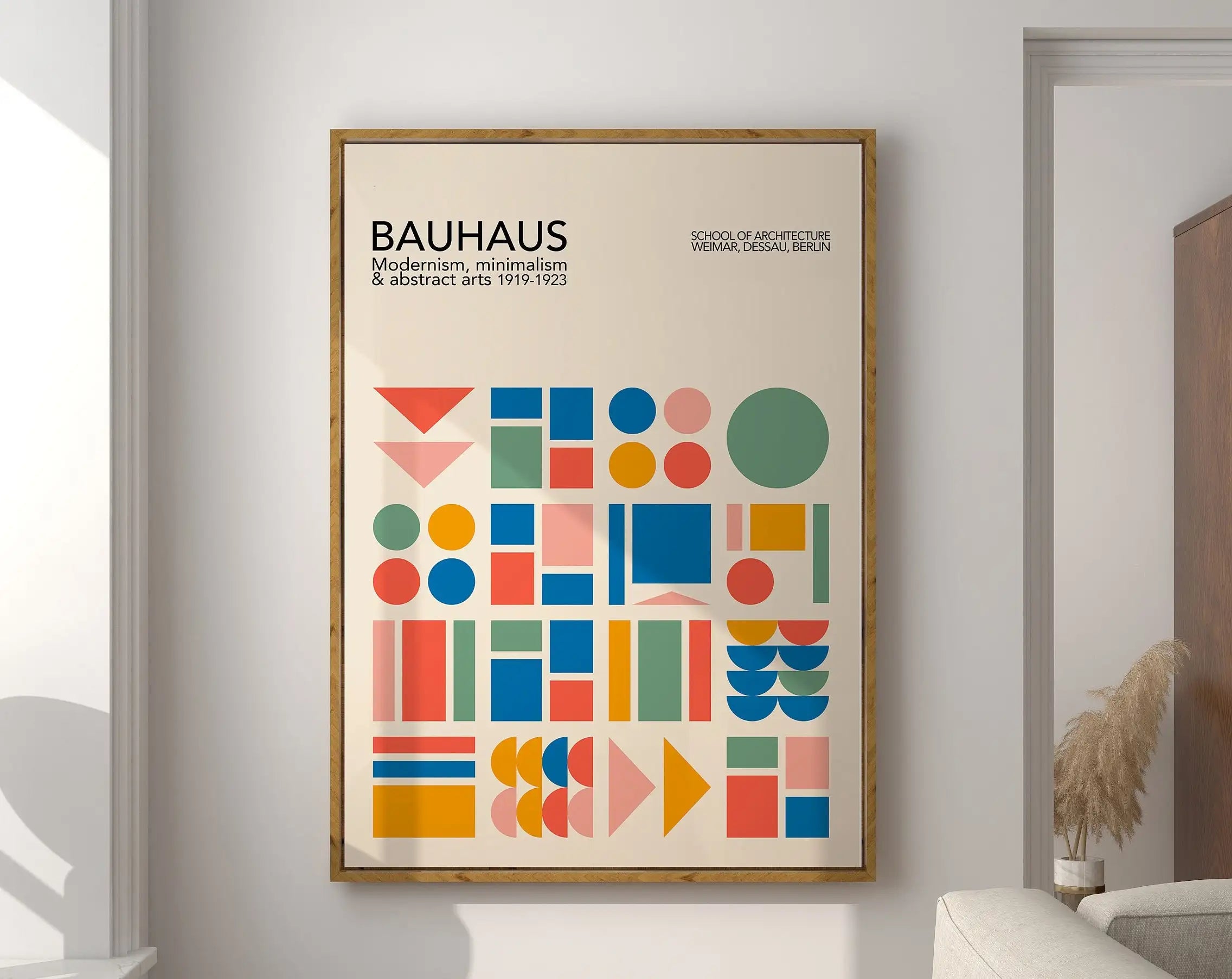 Geometric Bauhaus Canvas Print - Retro Mid Century Decor