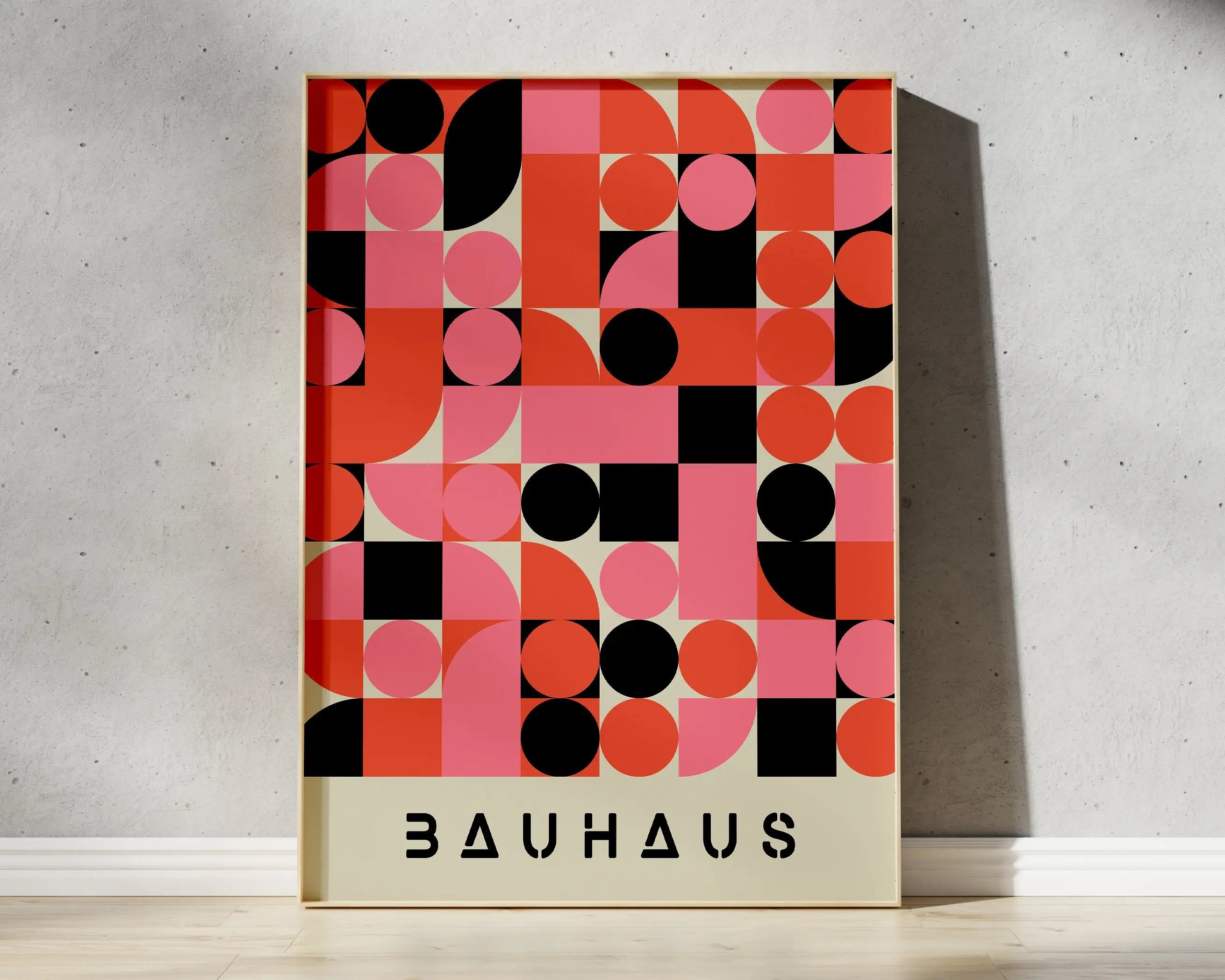 Geometric Bauhaus Canvas Print - Retro Mid Century Decor
