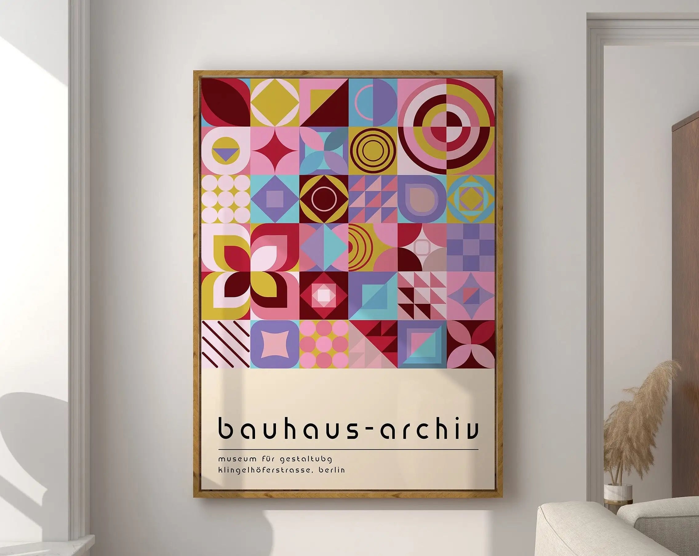 Geometric Bauhaus Canvas Print - Retro Mid Century Decor