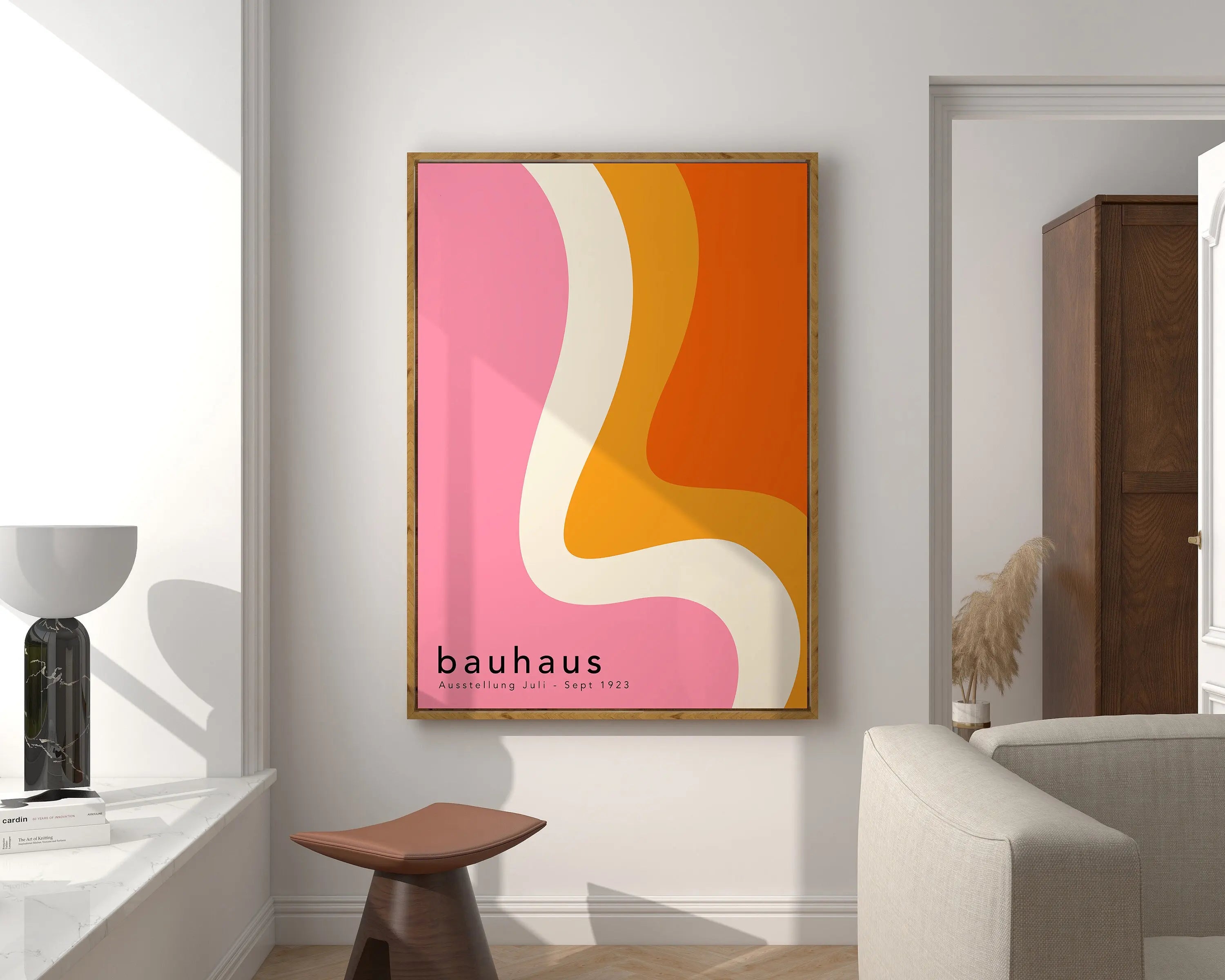 Geometric Bauhaus Canvas Print - Retro Mid Century Decor