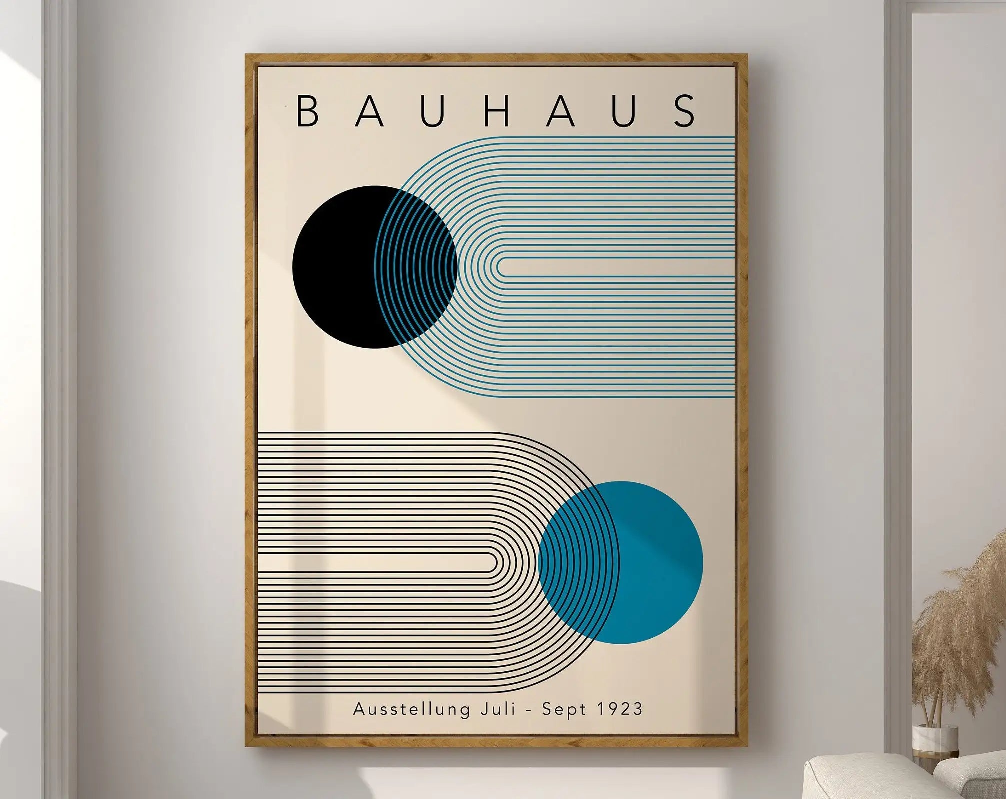 Geometric Bauhaus Canvas Print - Retro Mid Century Decor