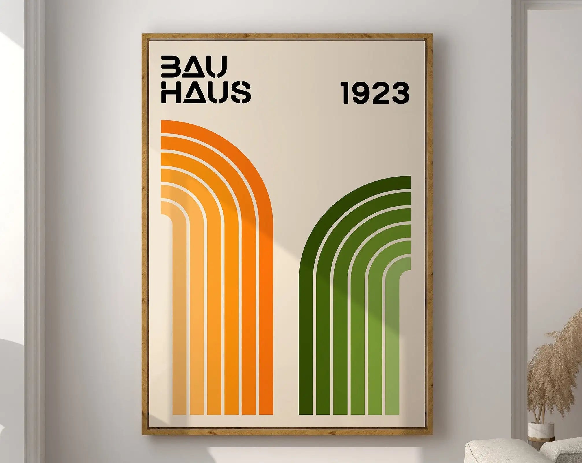Geometric Bauhaus Canvas Print - Retro Mid Century Decor