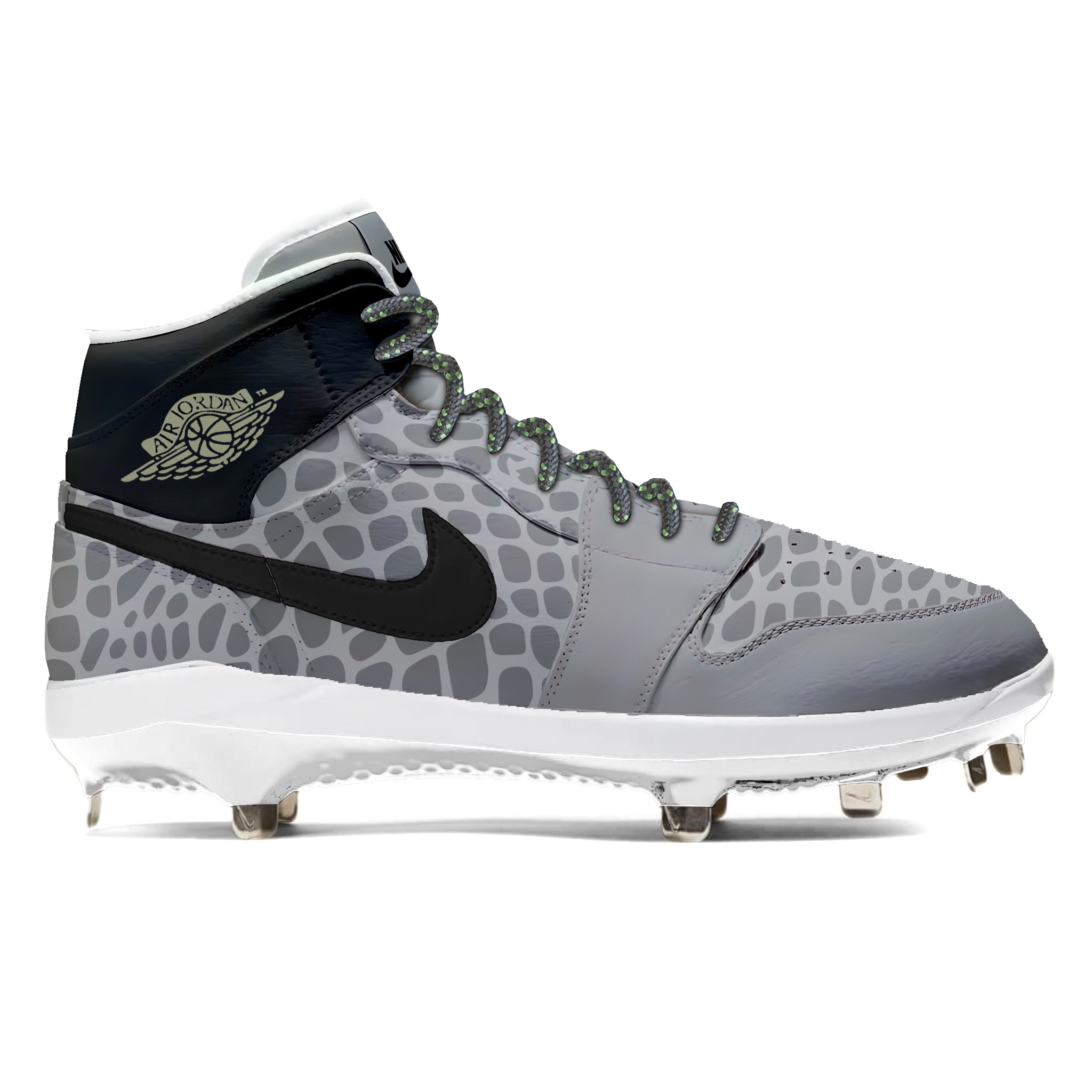 "Ghost Viper" Nike Jordan 1 Retro Baseball Custom Cleats
