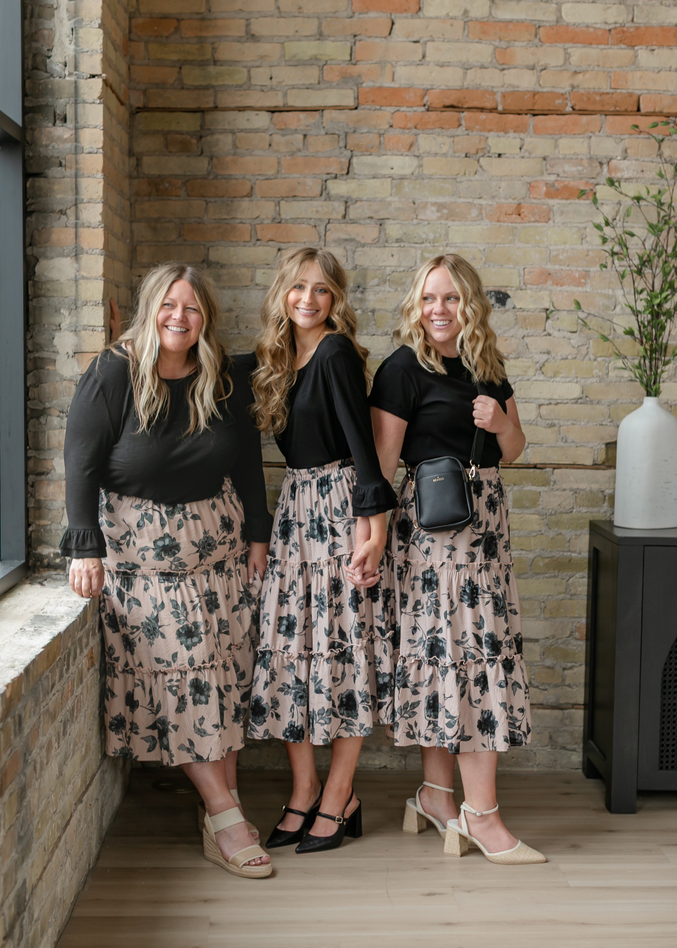 Giana Ruffle Tiered Midi Skirt