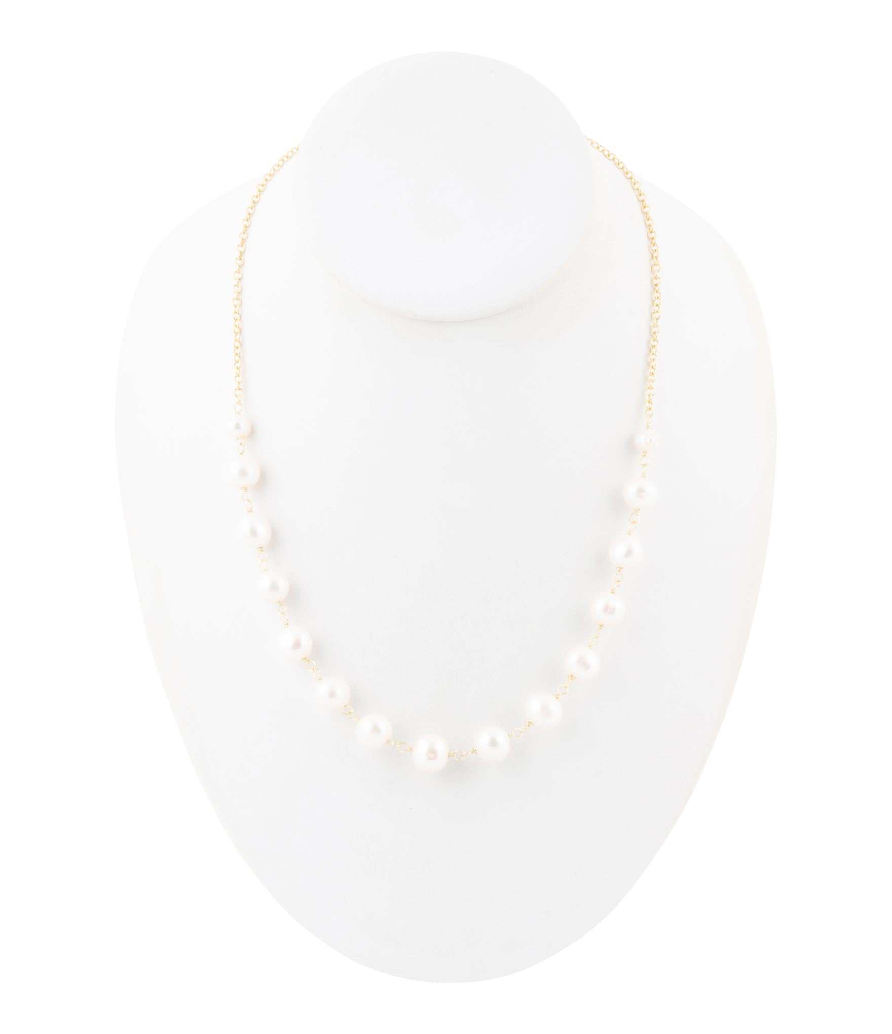 Golden Chain And White Pearl Necklaces
