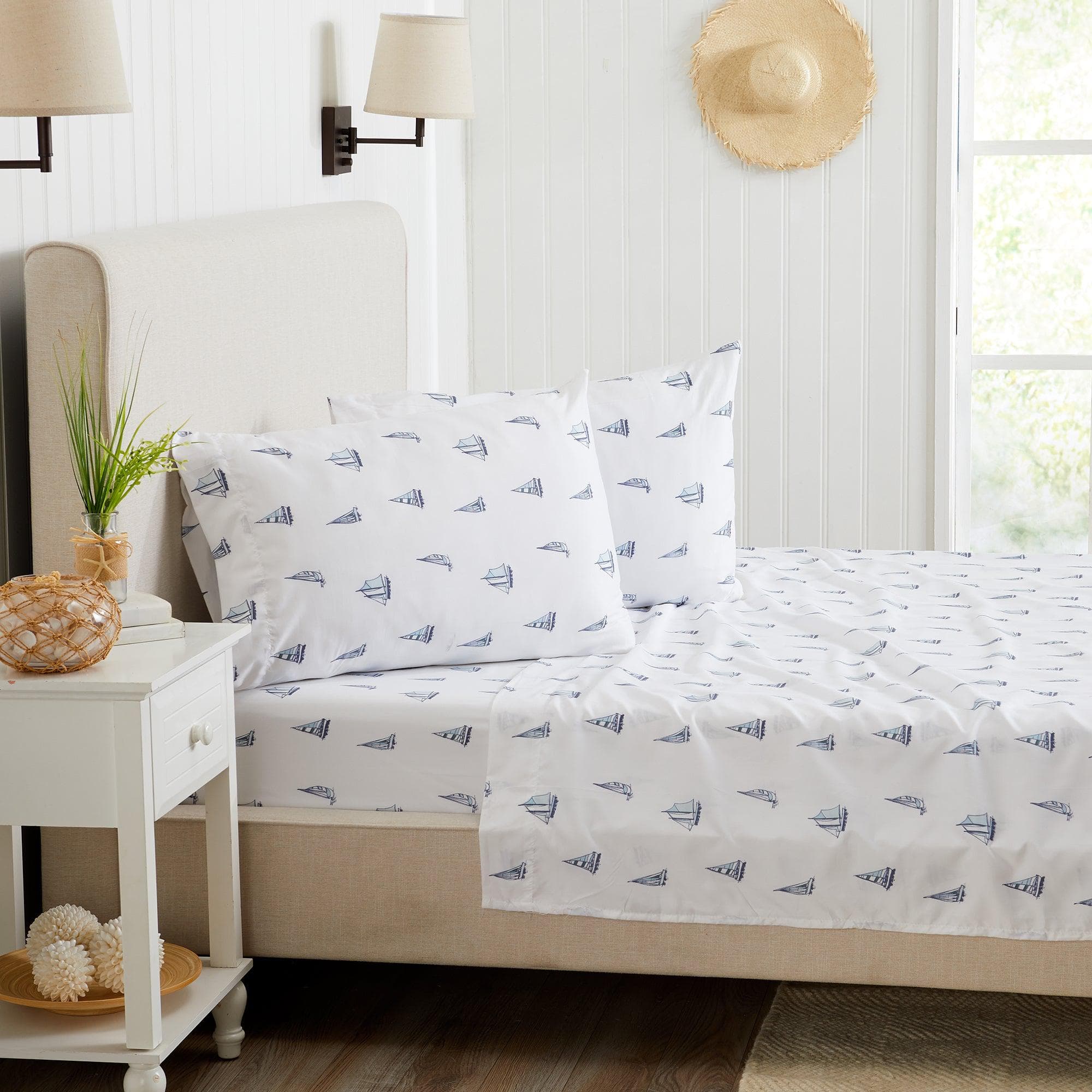 4-piece Coastal Microfiber Sheet Set - Nantucket Collection