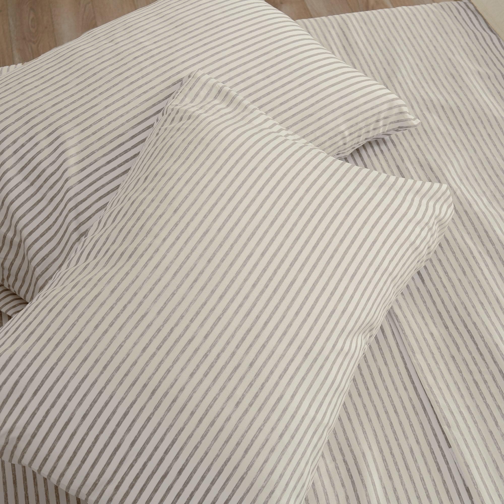 Striped Microfiber Sheet Set - Evette Collection