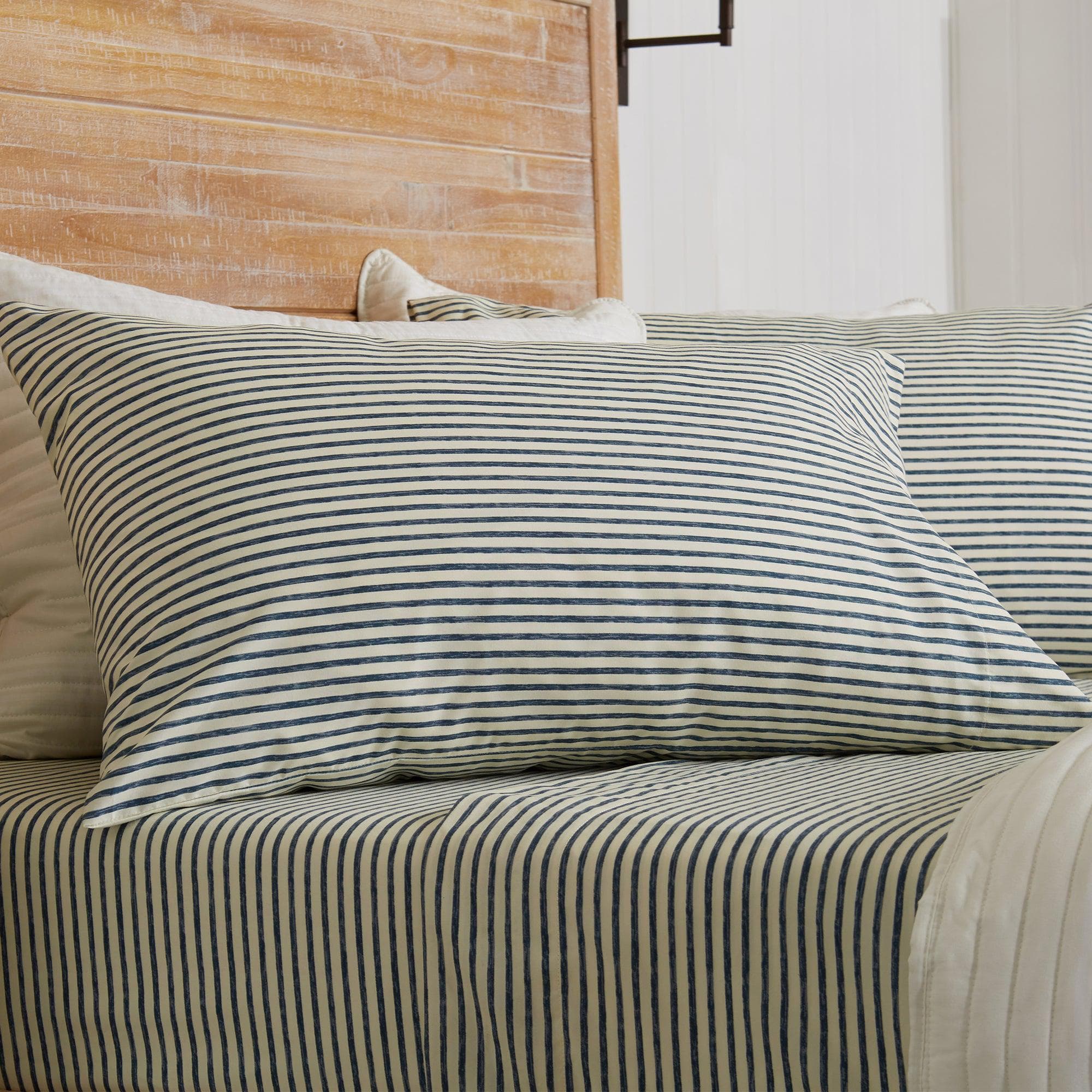 Striped Microfiber Sheet Set - Evette Collection