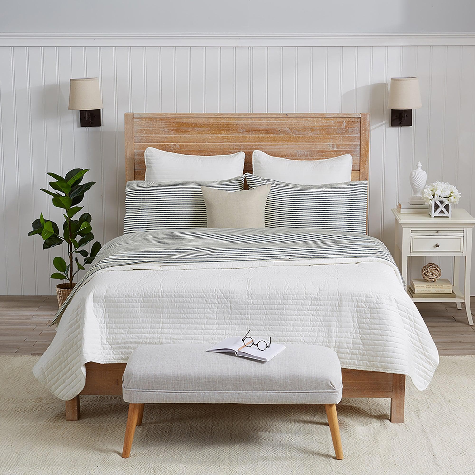 Striped Microfiber Sheet Set - Evette Collection