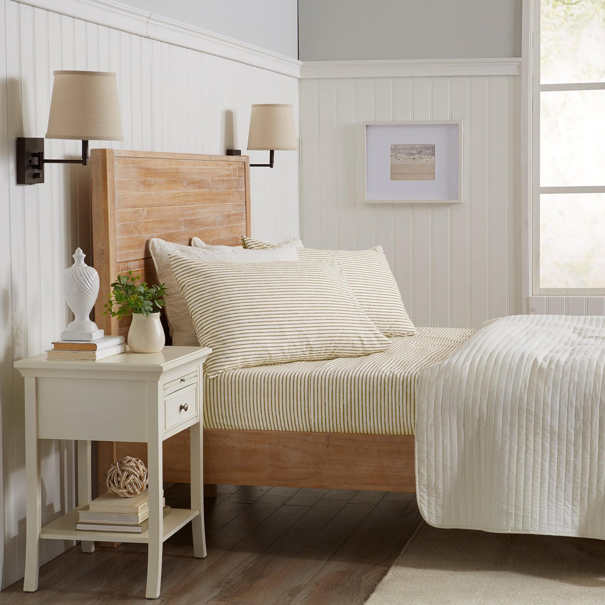 Striped Microfiber Sheet Set - Evette Collection