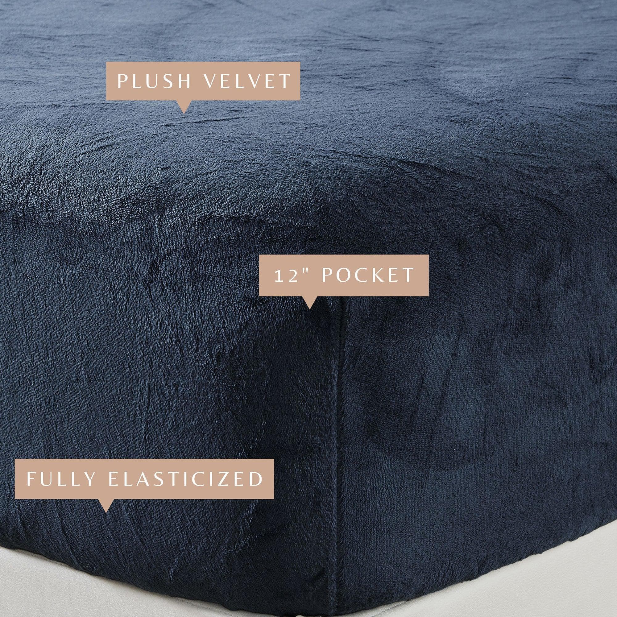 Solid Plush Fitted Sheet - Velvet Luxe Collection