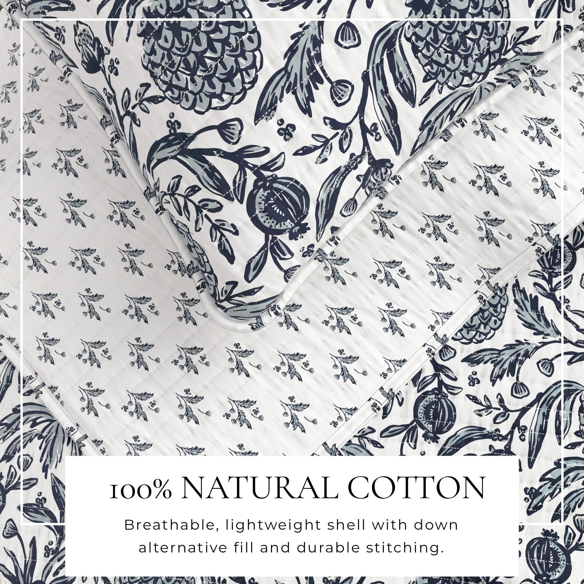 Coastal Printed Cotton Quilt Set - Bernice Collection