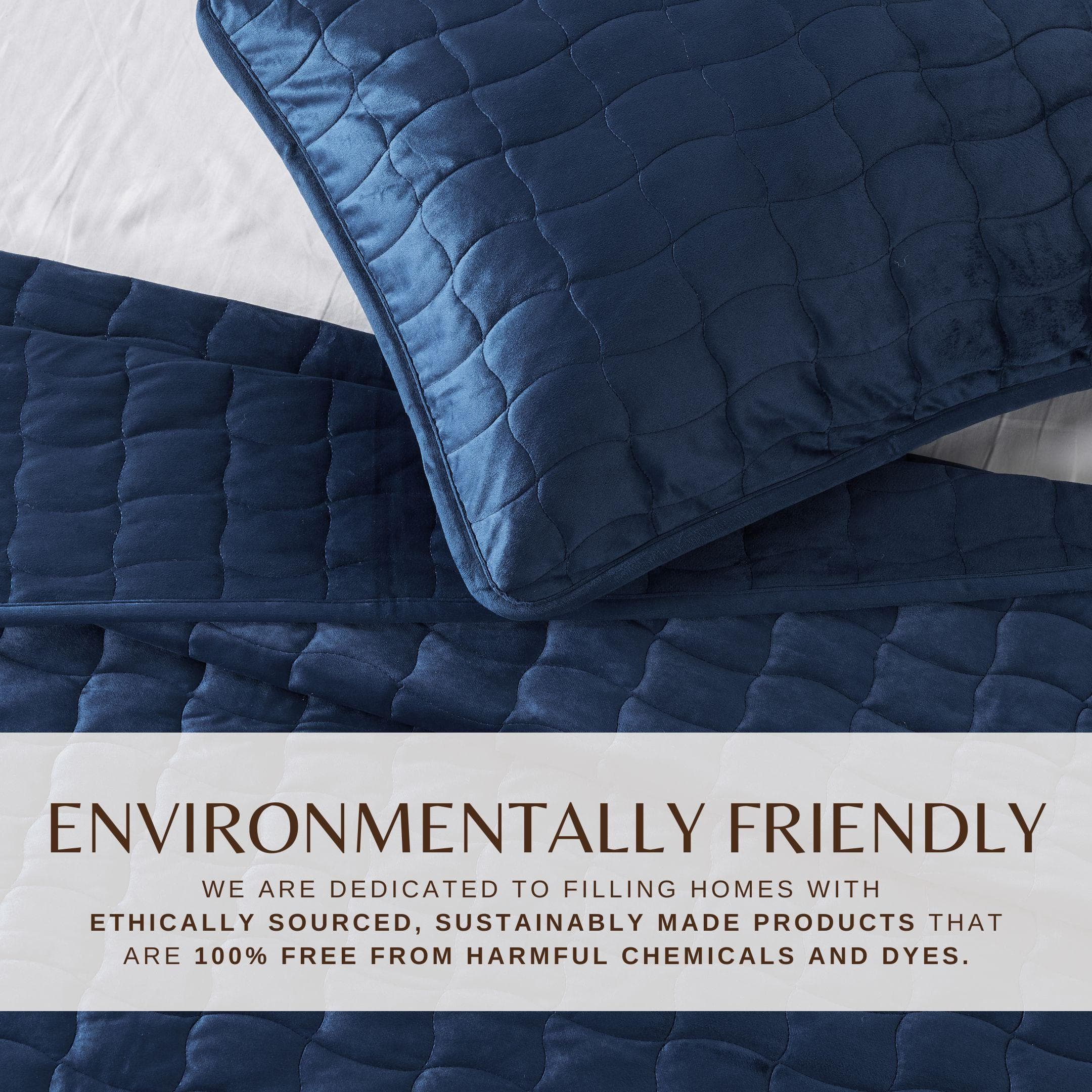 Velvet Box-stitched Quilt Set - Vivica Collection