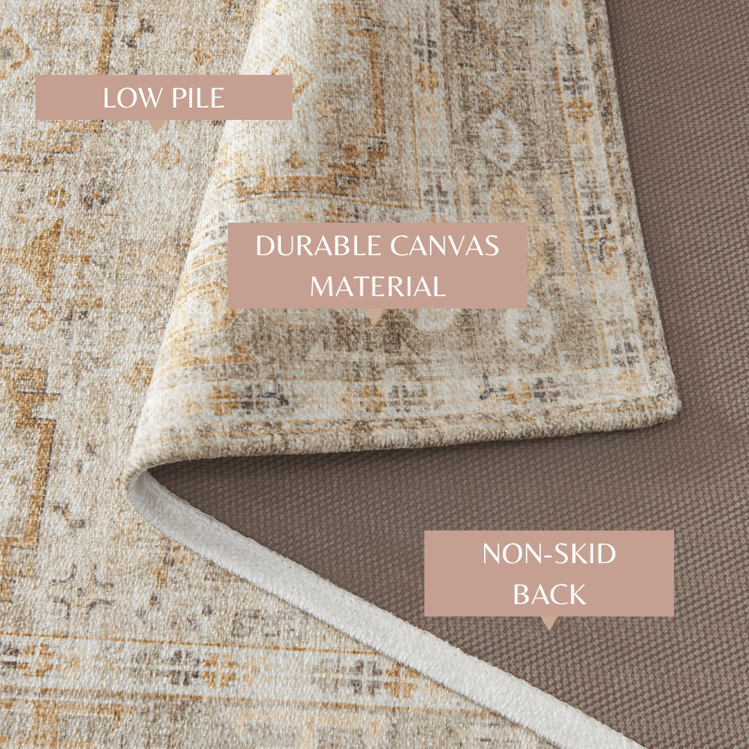 Medallion Machine Washable Accent Area Rug 3' X 5' - Nava Collection