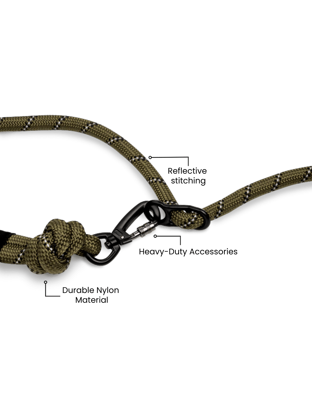 Army Green Running Hands-free Dog Leash