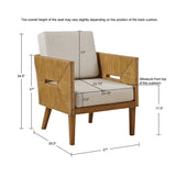 Handcrafted Rattan Upholstered Accent Armchair