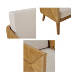 Handcrafted Rattan Upholstered Accent Armchair