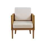 Handcrafted Rattan Upholstered Accent Armchair