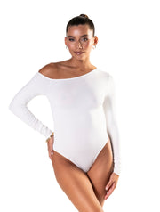 One Shoulder Long Sleeve Thong Bodysuit | Includes Plus Size