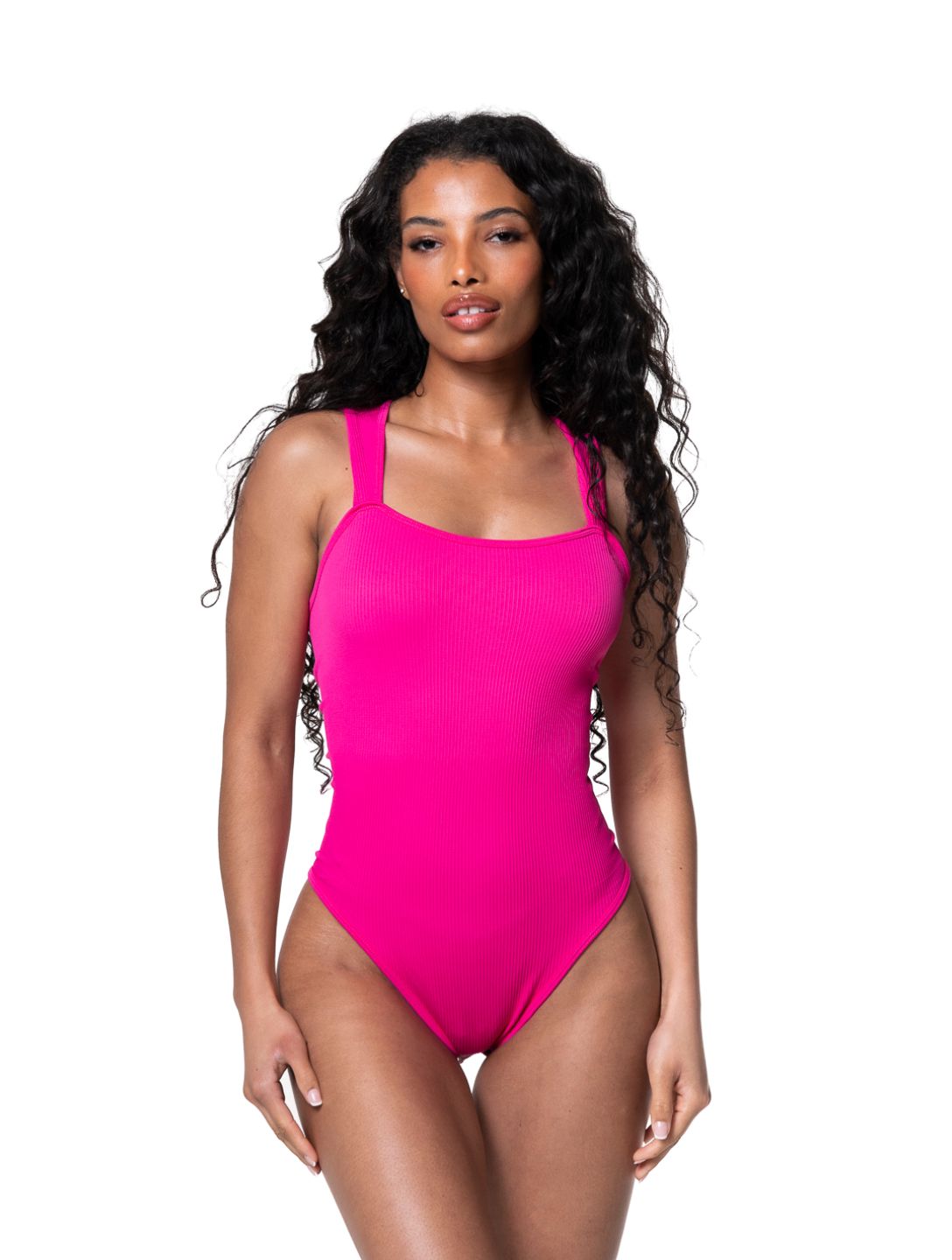 Ribbed Square Neck Shapewear Bodysuit  | Includes Plus Size