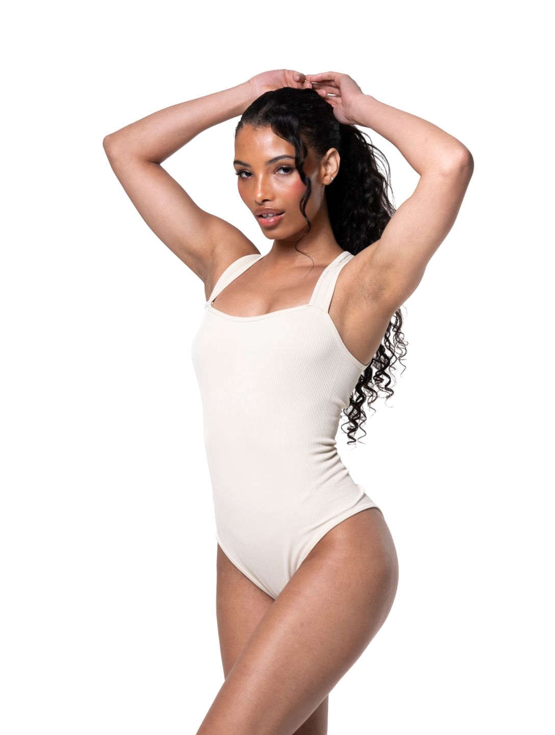 Ribbed Square Neck Shapewear Bodysuit  | Includes Plus Size