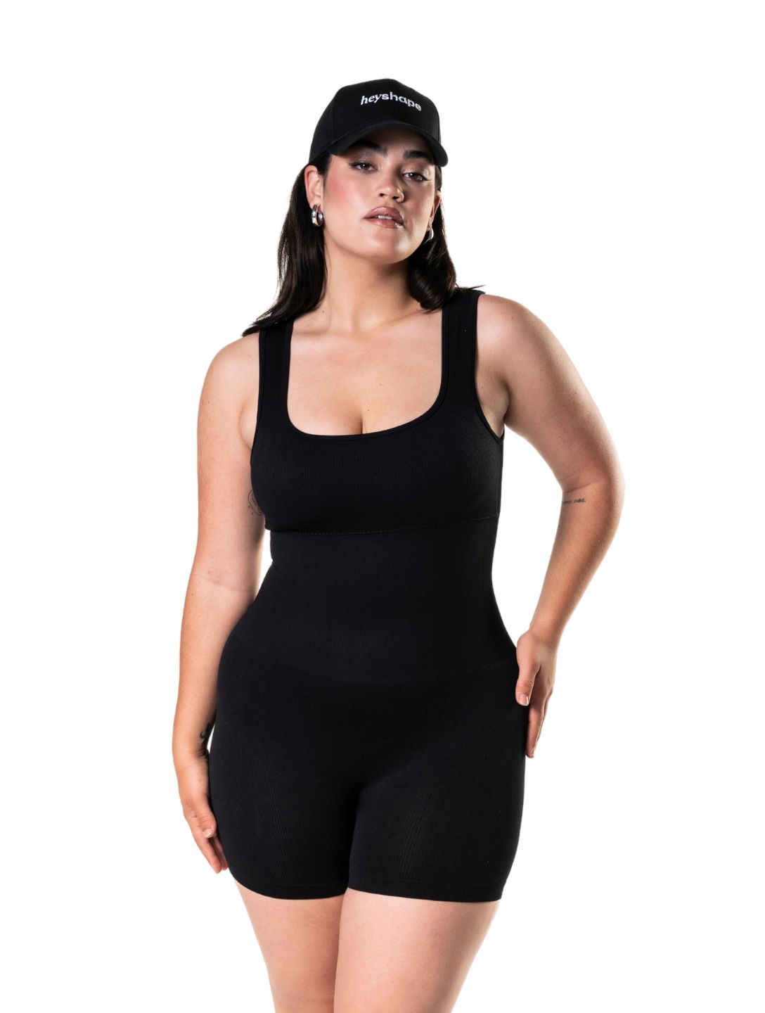 Square Neck Shapewear Jumpsuit | Includes Plus Size