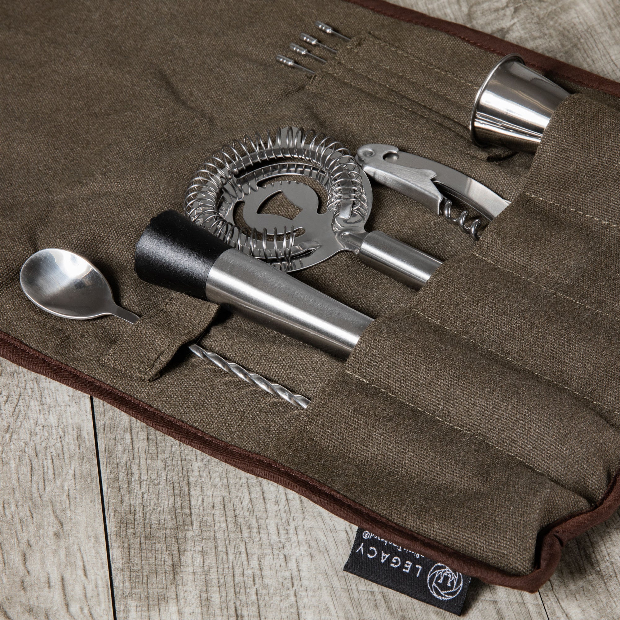 10-piece Bar Tool Roll Up Kit