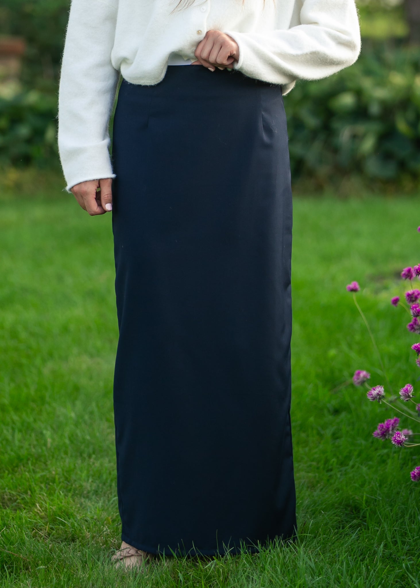 Hollis Navy Long Maxi Skirt