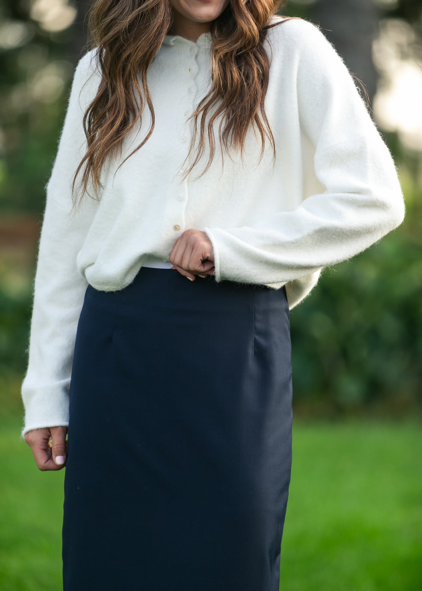 Hollis Navy Long Maxi Skirt