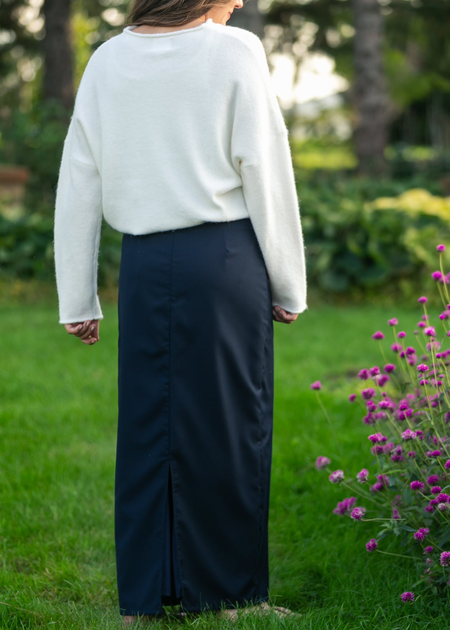 Hollis Navy Long Maxi Skirt