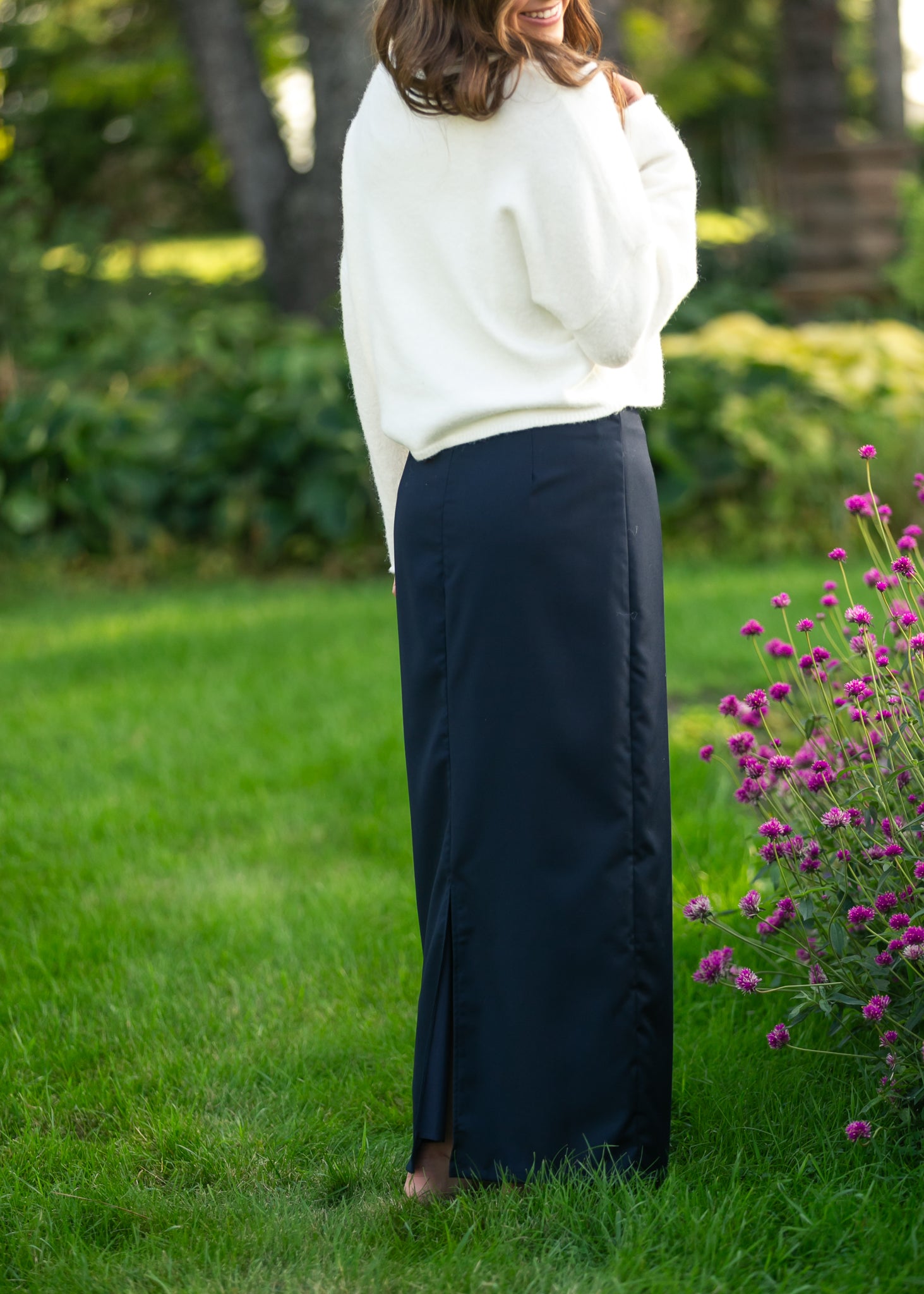 Hollis Navy Long Maxi Skirt