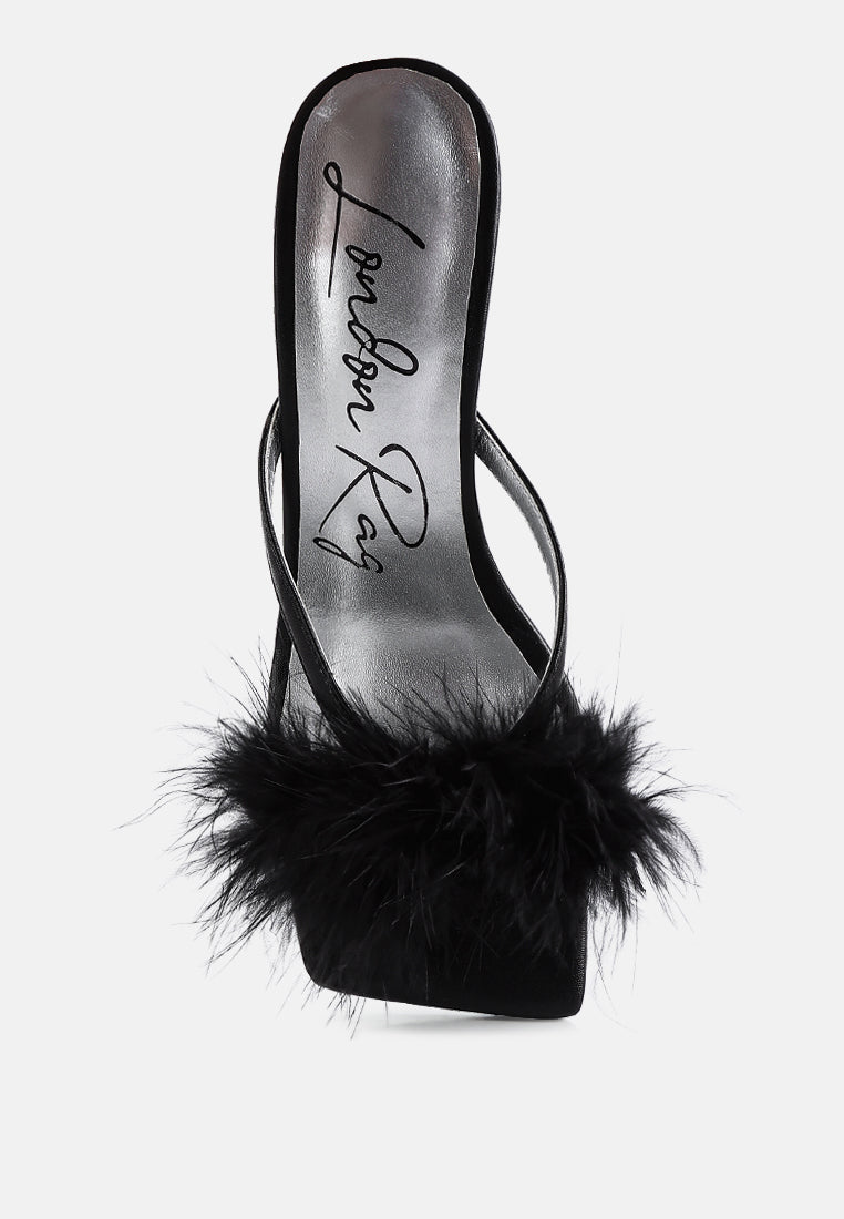 Honeybear Feather Detail Slip-on Sandals