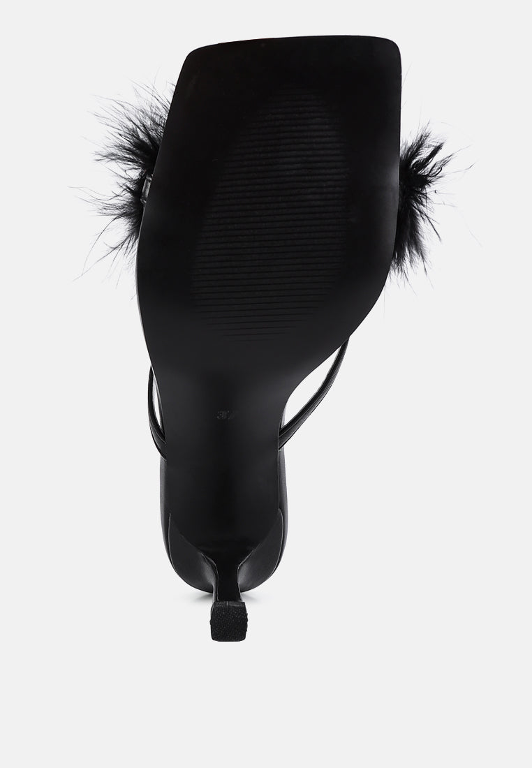 Honeybear Feather Detail Slip-on Sandals