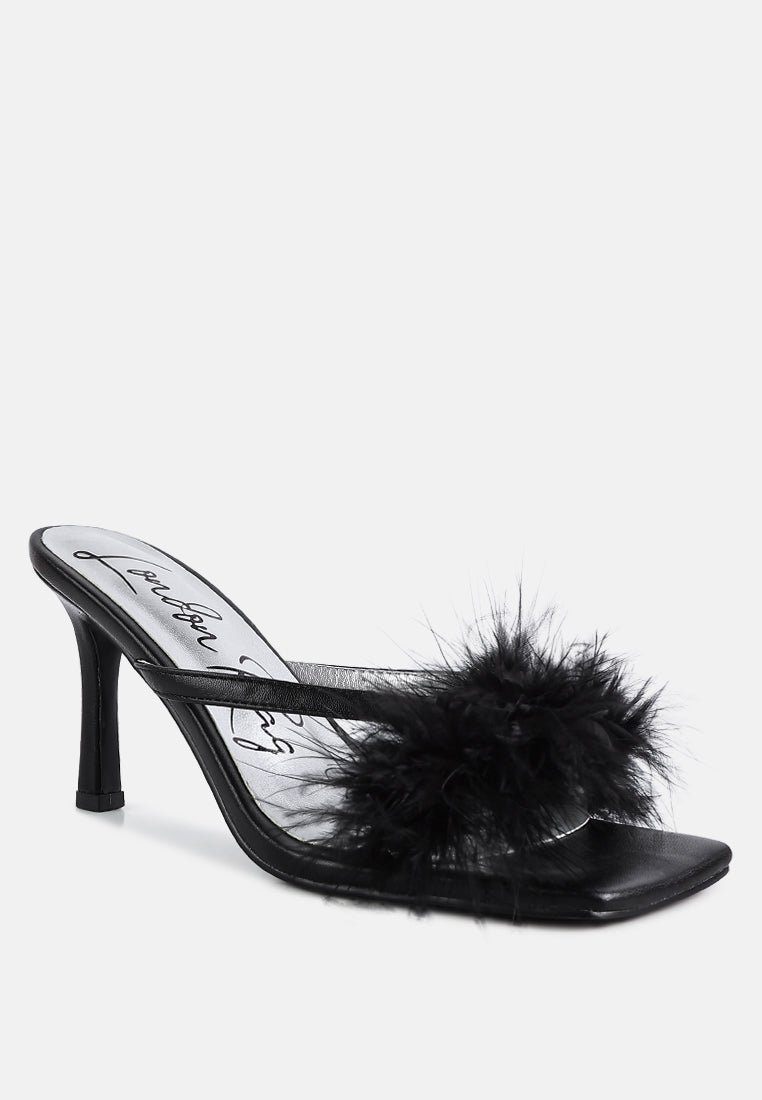 Honeybear Feather Detail Slip-on Sandals