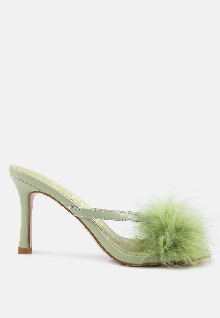 Honeybear Feather Detail Slip-on Sandals