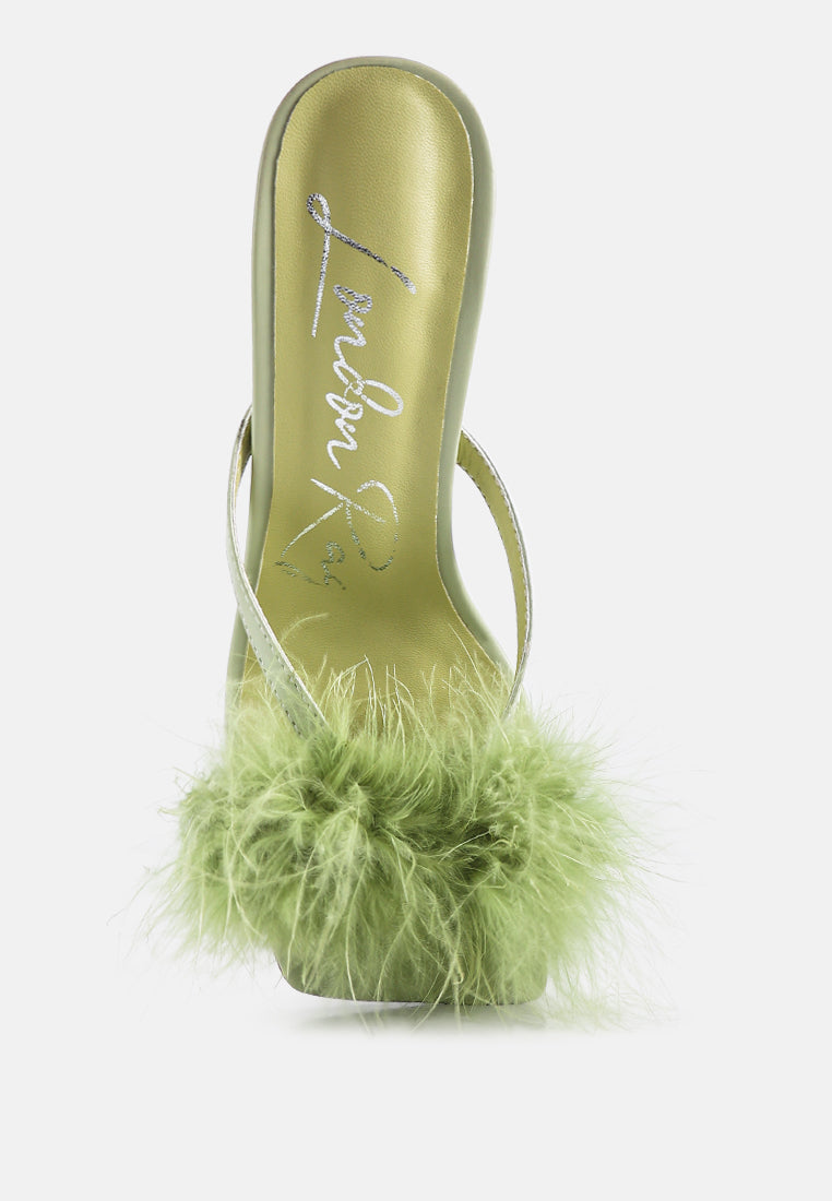 Honeybear Feather Detail Slip-on Sandals
