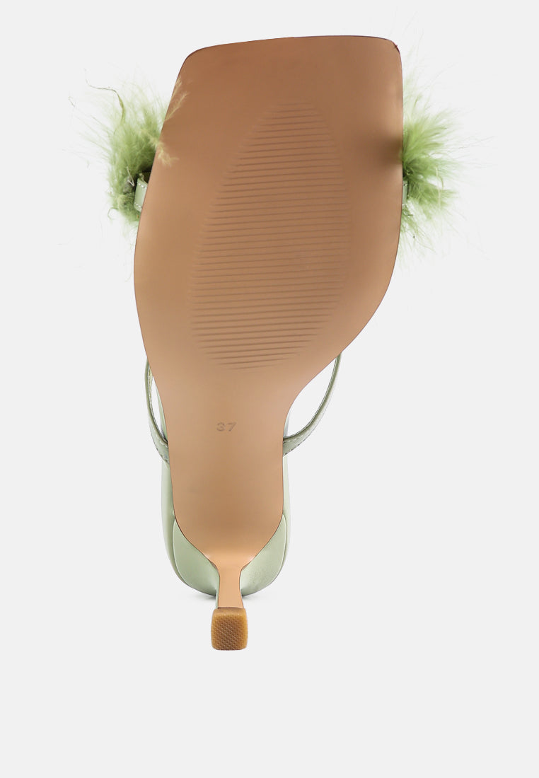 Honeybear Feather Detail Slip-on Sandals