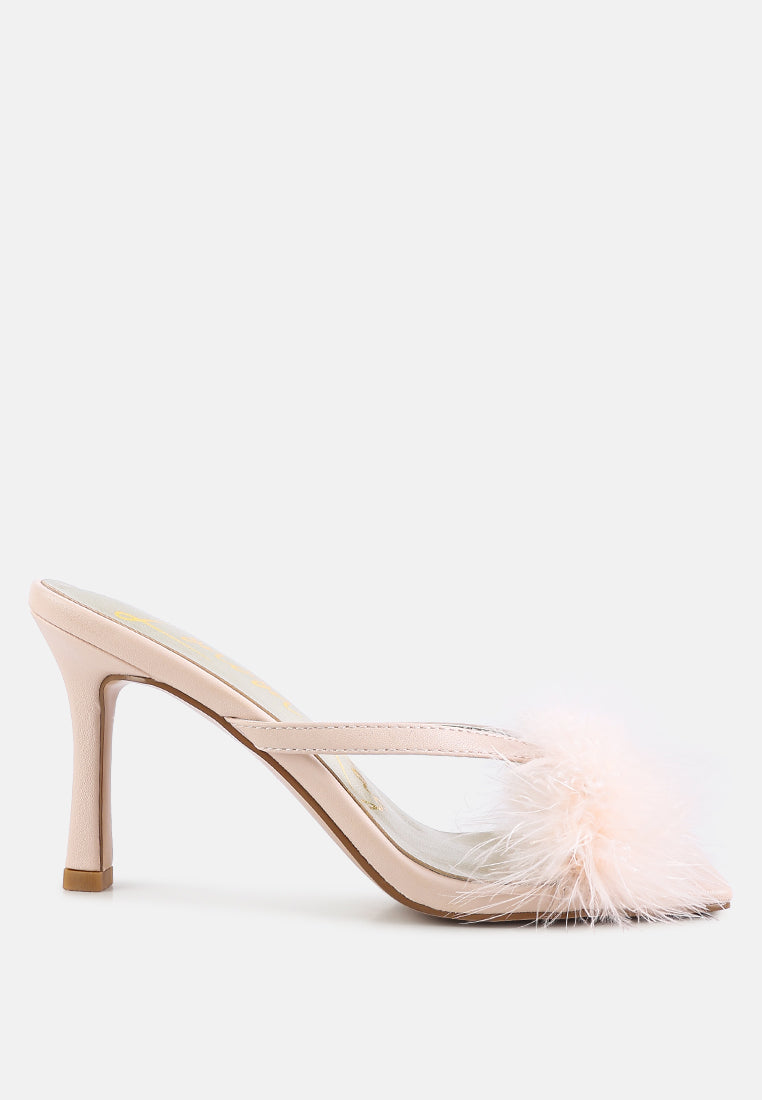 Honeybear Feather Detail Slip-on Sandals
