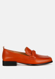Hostess Genuine Leather Braided Loafers