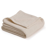 Homvare Full/Queen Super Soft  Cotton Basket Weave Blanket/Throw 90" x 90"