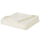 Homvare Full/Queen Super Soft  Cotton Basket Weave Blanket/Throw 90" x 90"