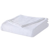 Homvare Full/Queen Super Soft  Cotton Basket Weave Blanket/Throw 90" x 90"