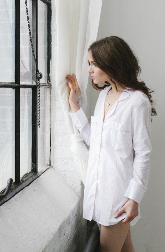 Classic Sleep Shirt In Woven Cotton