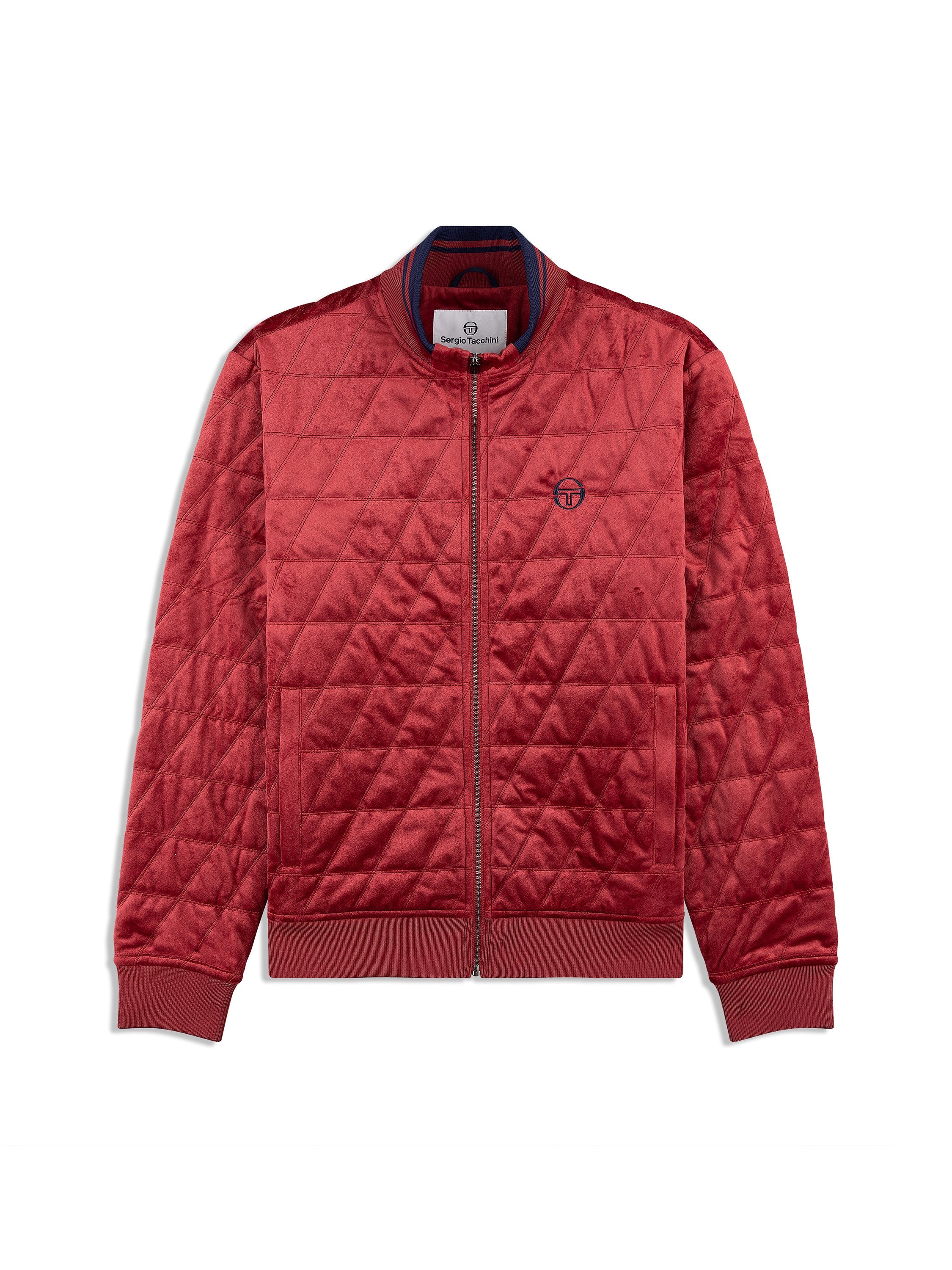 Redi Quilted Velour Bomber Jacket- Rhubarb