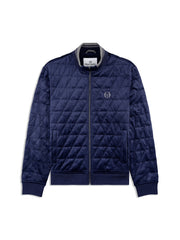 Redi Quilted Velour Bomber Jacket- Maritime Blue