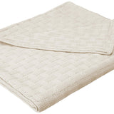 Homvare Full/Queen Super Soft  Cotton Basket Weave Blanket/Throw 90" x 90"