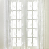 JC Penny Butterfly Lace Rod-Pocket Curtain Panel 56X63 - White
