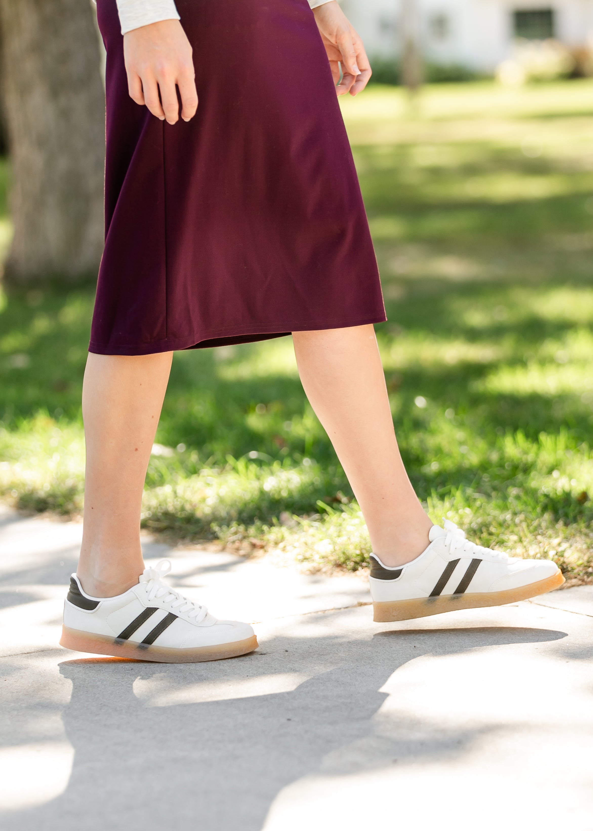 Jordan Eggplant Knit Midi Skirt