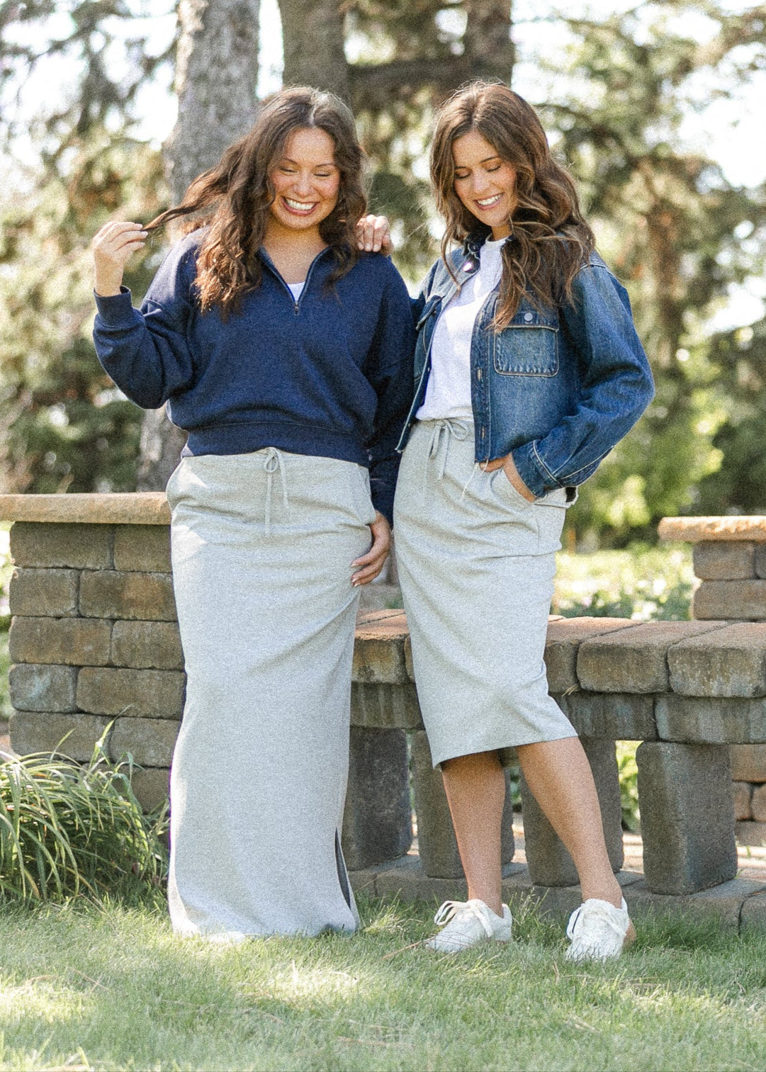 Jordan Heather Gray Knit Midi Skirt